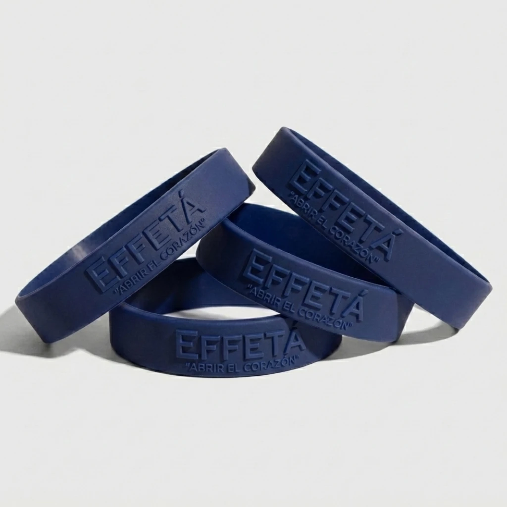 Pulsera de silicona personalizadas sobre relieve personalizado con logo de empresa - Wyapromo