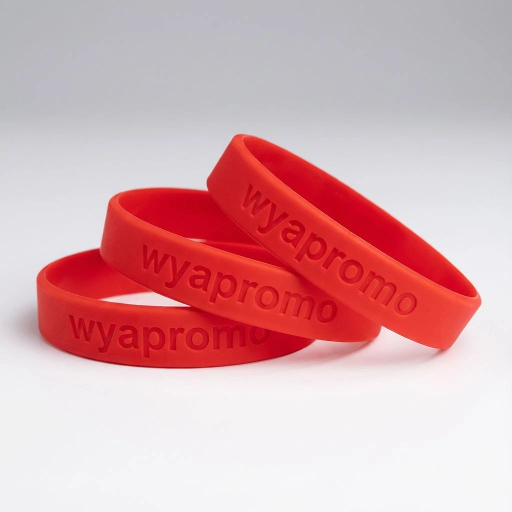 Pulseras de silicona personalizadas bajo relieve personalizado con logo de empresa - Wyapromo