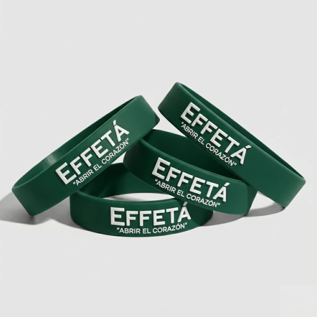 Pulseras de silicona personalizadas sobre relieve a color personalizado con logo de empresa - Wyapromo
